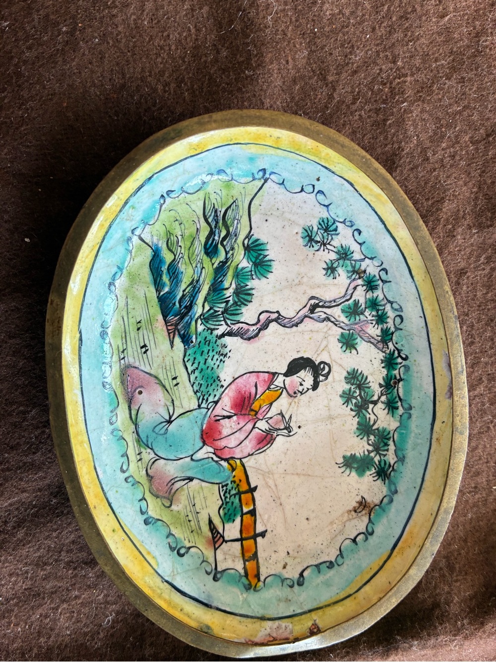 Chinese Canton Painted Enamel Trinket Dish